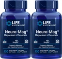 Neuro- Mag 150 Vegetarian Capsules (Paket 2), Magnesium L- Threonate, Magtein Suplemen