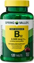 Vitamin B12 Quick- Dissolve Tablet Dietary Suplemen, 2.500 Mcg, Cherry, 120 Count dan Portable Pill Container (2 Item)