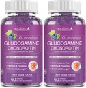 Mulittea Glucosamin Chondroitin Gummies - Ekstra Kekuatan Dukungan Dukungan Bersama dengan MSM & Elderberry untuk Gabungan Alam, Antioksidant Imune Dukungan untuk Dewasa, Pria & Women - Sugar- Bebas (2 Pack)