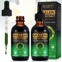 Ekstraksi Daun Mullein Drops for Lungs, 120ML Natural Mullein Leaf Drops Support Lung Cleanse for Immune and Repiratory Health Support for Smokers