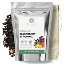 Elanen Organic Elderberry Syrup Kit, Terbuat hingga 24 oz, termasuk Cotton Brew Bag Natural, USDA Sertifikasi Organik Elderberry dan Ammune Dukung Herbs, Bulk Kit, 4 oz.