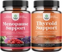 Bundle of Complete Herbal Menopause Supplement for Women for Night Sweats Mood 120ct and Herbal Thyroid Duplex - Mood Enhancer Energy Suplemen Energi Thyroid Kesehatan