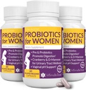 Prosesi untuk Women - 3 Pack (180 Kapsul) - Suplemen Probiotik Ultimate Flora Bloom untuk Perempuan - Probiotik Vaginal Odor sehat - Formula untuk keseimbangan pH, UTI, BBS & Relief