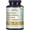 Mengapa tidak Natural 4-in-1 Organic Black Maca Root, Ashwagandha, Fenugreek, Panax Ginseng Kapsul, Tambahan untuk Pria dan Wanita