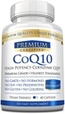 CoQ10 - Koenzim Q10 300mg dengan MCT Oil dan Piperine - Absorpsi Cepat - Boost Antioksidant Levels, Meningkatkan Energi, Dukungan Cardio dan Fertilitas - 60 Capsules - Vegan Friendly