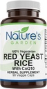 NATURE 'S GARDEN ESSENTIALS Red Yeast Rice Organik dengan CoQ1090 Vevgie Caps dengan 600mg Nation Rotile Red Rice Yeast Plus Co Q 10 - Nature Dukungan untuk Kolesterol