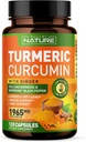 Curcumin 1965mg Turmeric dengan Ginger & BioPerine Black Pepper Extract - Tinggi Absorpsi 95% Curcuminoid untuk Dukungan Bersama & Antioksidant - Non-GMO, Gluten- Free, Vegan - 120 Herbal Supplemen Capsules