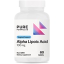 PureFormulas Alpha Lipoic Acid 100 mg ALA Suplemen untuk Dukungan Hati, Antioksidants, Nerve, & Cardiovaskular Health Acido Alfa Lipoico 100mg Neuropathy Suplemen NON-GMO 60 tablet