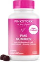 Red Stork PMS Dukung Gummies for Women - Red Raspberry Leaf, Black Cohosh, Evening Primrose Oil - Bloating, Crauings, Skin, Mood - Hormonal Siklus Dukungan - 60 Berry Gummides - Vegan, Plant - Berdasarkan