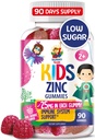 Zinc Gummies for Kids - Zinc Gummy Supplement for Children Immune Support - Low Sugar Natural Antioksidant Non-GMO Vitamin Chewables for Toddlers & Teens - 90 Gummies