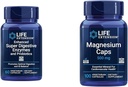 Ekstensi Hidup 60 Vegetarian Capsules Enzymes Super Digat dan 100 Magnesium Capsules for Heart, Bone, Metabolisme Dukungan