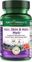 Rambut Kesucian, Skin + Nails Melt 1000mcg B-12 + 2500mcg Biotin Energy Berry Pelelet - Delicious Berry Lemonade Flavor w / Super Fruits - B12 Methylcobalamin - 30 Melting Tablet