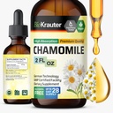 BIO KRAUTER Chamomile Flowers Tincture - Chamomile Extract - mengandung Apigenin - Suplemen untuk Relaxation and Calstice Dupport - Alkohol dan Gula Free - Vegan Drops 2 Fl.Oz.