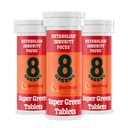 Super Greens Powder Superfood Tablet, Metabolism Immunity & Focus, Daily Greens Effervescent Tablet, Organic: Aloe Vera, Spirulina, Chlorella, Blood Orange, 30 Pegawai