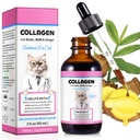 Collagen for Cats, Cat Collagen Liquid Drops for Cats with Biotin, MSM & Ginger Digetical & Immunity Support, Itch Relief, Skin & Coat and Joint Health, Cat Supplemen 60ml
