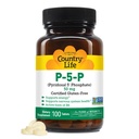 Country Life P-5- P Vitamin B6 - Bioavailable Pyridoxal- 5- Fosfat Suption for Energy, Nervous System Dupport, and Red Blood Cell Growth - Cerdened Gluten Free, Vegan, Non-GMO - 100 Capsules