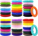 Mosquito Repellent Brackets 50 Pack, Individually Wristally Wrapped Mosquito Repellent Bands dengan 60 Pcs Mosquito Repellent Stickers, DEET - Free Mosquito Wristband Patch untuk Dewasa dan Anak-anak Indoor
