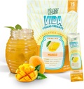 Hidration + Imunity Electrolite Drink Mix - Mango Agua Fresca Flavor 124; Sugar- Free powder with Wellmune ®, Acerola, Coconut Water 124; 15 Single-Serve Stick Packs, Natural Flavor
