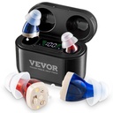 EVOR Hearing Aids for Seniors, Rechargable Hearing Amplifier with Noise Cancelling and Volume Control, Digital In- Ear Hearing Assist Device with Charging Case and 8 Pair of Ear Domes