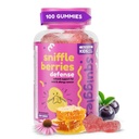 Squiggles Sniffle Berries Elderberry Gummies dengan Bee Propolis & Echinacea, Kids Ammune Booster, Propolis Gummies for Health, Toddler Vitamin for Imune Support, Tasty Chewy Gummy (100 Count)