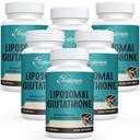 2400 MG Lipomal Glutathione Softgeels, Max Absorpsi, Formasi L- Glutathione Dikurangi (GSH), dengan Acid Hyaluronic, Resveratrol, Master Antioksidants untuk Detox, Brain, Sistem kekebalan tubuh, 360 Softgeels