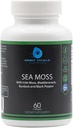 Sea Moss with Irish Moss Burdock Root Bladderwrack & Black Pepper - Nutrients-Rich Superfood for Imune, Digetical, Gabungan, Skin Health - Vegan, Non- GMO - 60 Irlandia Moss Capsules, Dibuat di Amerika Serikat