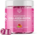 FiOR 60 ct Biotin and Collagen Suplemen. Terbaik Collagen & Biotin Vitamin untuk Rambut Skin dan Nails. Collagen Gummies & Biotin Gummies adalah rambut Skin dan kuku Gummi Kecantikan.