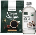 Natural Force Organic Dark Roast Clean Coffee + Organic MCT Oil Bundle - 100% Pure Coconut MCTS & Mold & Mycotaxin Free Coffee - Non-GMO, Keto, Paleo, dan Vegan - 12 Oz dan 16 Oz