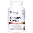 Vitamin D3 K2 Capsules - 2- 1 Vitamin K2 MK7 100 mcg + VIT D3 5000 IU (125 mcg) Tambahan Diet Bone, Teeth, Muscle and Immune Health Dukung *, 60 Count