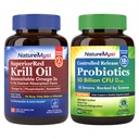 Krill Oil dan Probillion Bundle, Kelas Profesional, Non- GMO, Heart, Gaint, Gut Fungsi & Imune Dukungan