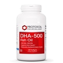 PROTOCOL UNTUK KEHIDUPAN DHA- 500 - DHA 500mg & EPA 250mg - Fish Oil Suplemen - Kesehatan Otak & Dukung - Pembuangan Non-GMO & Halal - 120 Softgels