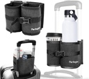 Perilogics Lullation Cup Hoder Hands Free Drink Caddy for Suitcase handle. Perfect Airplane Travel Escessory Gift for Frequent Traveller, Flight Attendant or with Children Gray