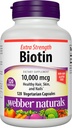 Webber Biotin 10.000 mcg, Ekstra Kekuatan, 120 Capsules, Rambut Sehat, Skin & Nails, Tambahan Vitamin, Vegan