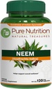 Neem Nutrition Capsules 700mg murni (sama dengan 2600mg Neem Leaf Powder dan Bark Powder) Non GMO 124; Setelah Daily 124; 120 Hari Suply.