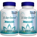 15 Hari Cleanse, Gut dan Collon Dukungan, Tanggal 15 Lanjutan Detox Gut untuk Perempuan & Men with Senna, Cascara Sagrada & Psyllium Husk, Non-GMO, 30 Capsules