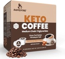 Rapidfire Caramel Macchiato Ketogenic High Performance Keto Coffee Pods, Support Energy & Metabolisme, Weight Management, Single Serve K Cup, Brown, 16 Count