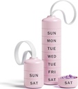 Penyelenggara Pil Pill yang lucu dengan 7 Kompartemen Besar, Kotak Pil Mingguan untuk Perjalanan, Kasus Pil Putih Lucu 7 Hari, dengan 7 Kompartemen Stackable Besar, Pill Holder untuk Obat Tambahan Vitamin (Pink)
