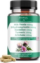 Greenpeople Liver Cleanse Detox & Repair - Kekuatan Milk Thistle 30X Ekstraksi - Standardisasi dan konsentrasi 80% Silymarin w / Vitamin, 95% curcuminoid & 17 + Liver Health Nutrients to Revive & Thrive