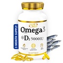 SIGNIFY NATURE Omega 3 Fish Oil Suplemen dengan Vitamin D3 5000 IU - 100mg Triglyceride Capsules for Brain Health - Omega3 EPA DHA + VIT D 3- 90CT