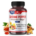 Cayenne Pepper 7 dalam 1 - dengan Ginger, Turmeric, Cinnamon, Black Pepper