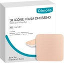Dimora Silicone Foam Dressing Tanpa Batas 10 Packa- 3 "x 3" Sangat Absorbend Adhesive Banding untuk Weunds, Cuttable Pads for Weund Care and Dressings