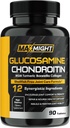 Glucosamine Chondroitin MSM Turmeric, Boswellia, 12- in- 1, Gabungan Comfort, Mobility, Lubrikasi & Kekuatan untuk Perempuan & Senior, 90 Tab, Tidak Shellfish