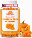 Pumpkin Seed Oil Gummies Sugar- Free Alam- Pumpkin Benih Minyak untuk Rambut, Bladder, Urinary Tract Dukungan - Vegan, Halal Pumpkin Seed Extract - 90 Count