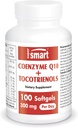 Supersmart - Koenzim Q10 + Tocotrienol 300mg per hari (Patent & Bioavable) - CoQ10 Suplotrienol - Palm Oil Extract 124; Non- GMO & Gluten Free - 100 Softgeels
