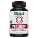 Zhou Tart Cherry Extract + Celery Seed - Tart Cherry Capsules untuk Pria & Perempuan, Tart Cherry Concentration Pills untuk Sleep & Uric Acid Cleanse, 100mg Per Pill - 60 Veggie Capsules (Pack of 1)