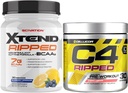 Selucu C4 Ripped Pre Workout Powder + Fat Burner, Cherry Limeade, 30 Servings + Scivation Xtend Ripped BCAA Powder, Blueberry Lemonade, 30 Servis