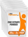 BulkSuplements.com Zinc Citrate Powder - Zinc Suplemen, Zinc 30mg, Zinc Powder - Pure Zinc Citrate, untuk Imune Dukung - Gluten, 100mg per Serving, 5kg (11 lbs)