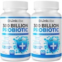 Probiotik 300 Milyar CFU - 12 Strain dengan Pregities Organik untuk Digetical & Gut, Imune, Bloating Health - Probile for Women and Men - Dairy Daily Free, Shelf Stable - 120 Counts