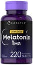 Carlyle Melonatin 1 mg 124; 220 Fast Dissolve Tablet 124; Dose rendah 124; Vegetarian, Non-GMO, Gluten Free