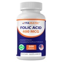 Vitamin Folic Acid 400 mcg - 500 Vegetarian Tablet - Vitamin B9